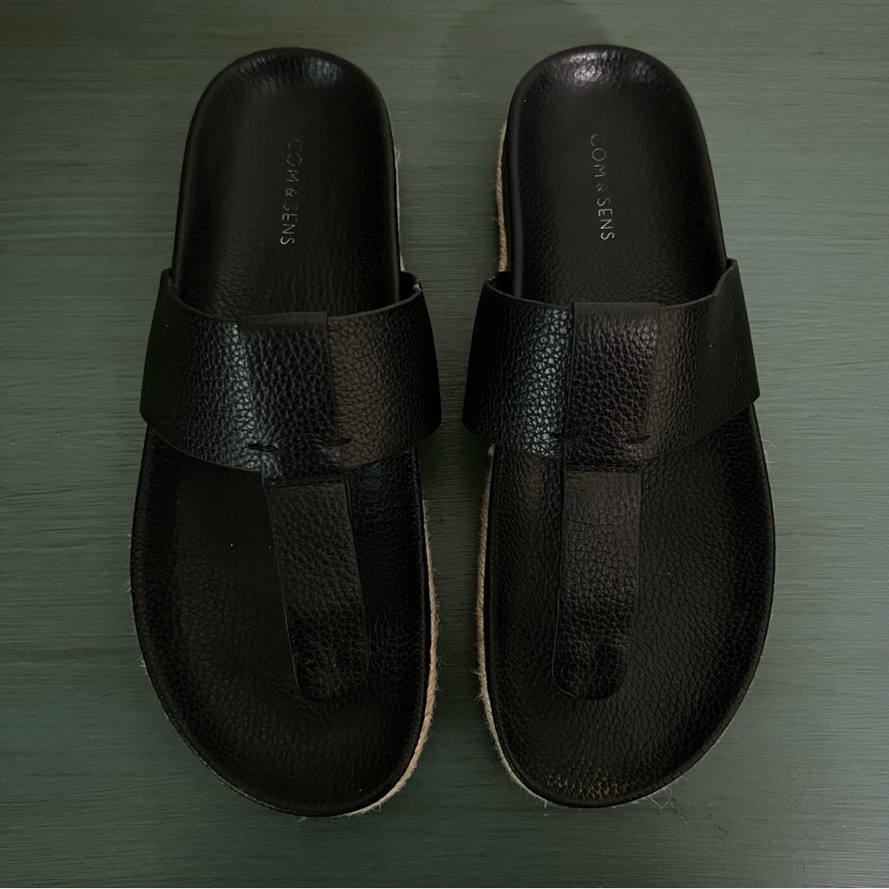 Com & Sens Lania Black Espadrille Sandals - Size 9 Boho Beach View 2